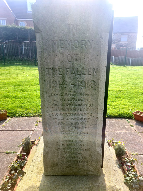 The Original First World War Commemorations on the Blacker Hill Memorial 