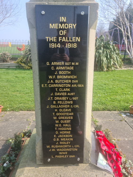 First World War Commemorations on theBlacker Hill Memorial 