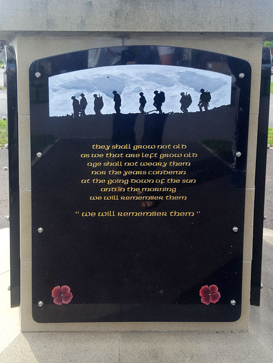 The Dedication on the War Memorial in Bolton Cemetery (Bolton-upon-Dearne)