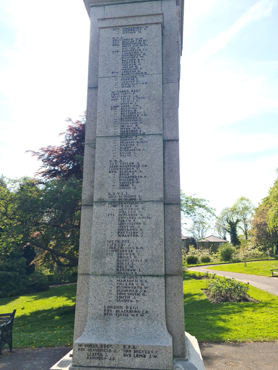 The War Memorial for Brighouse with the West Yorkshire Regiment Commemorations