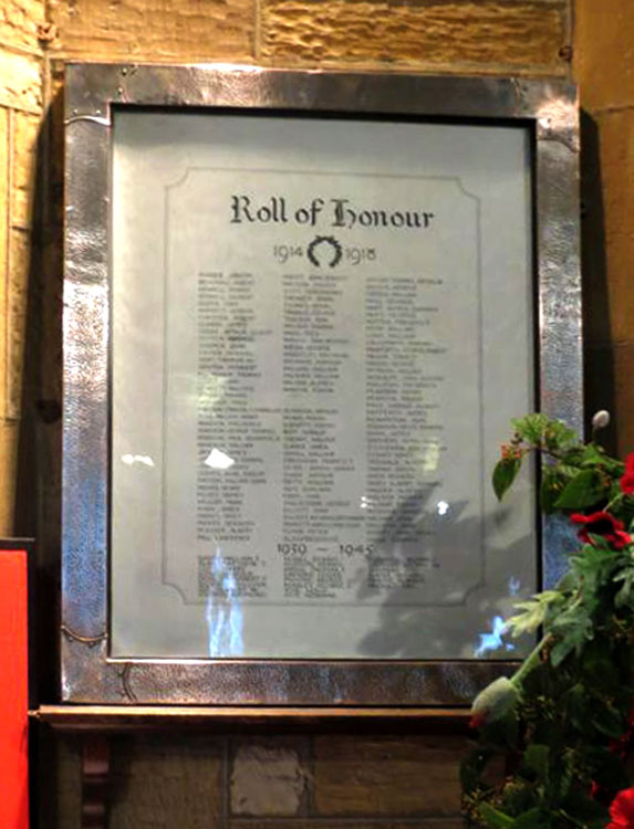 The Roll of Honour in the Church of St. Margaret of Antioch, Brotton