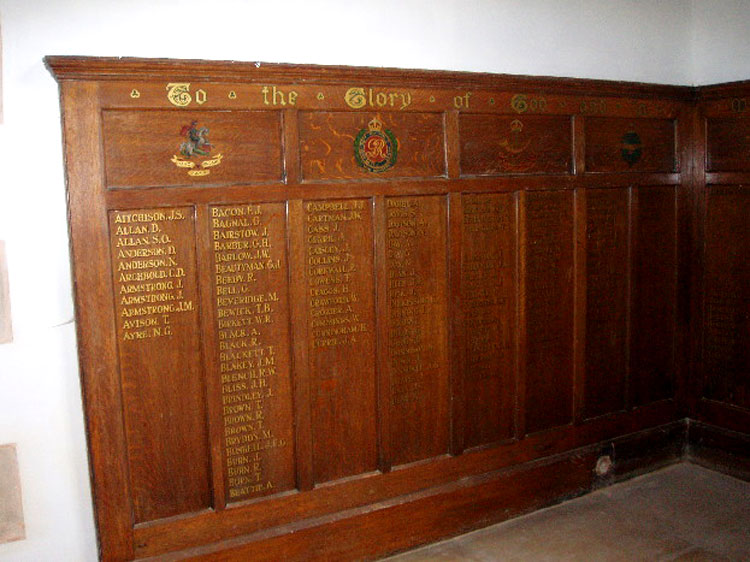 The First World War Memorial Plaque in St. Michael's Church, Byker (Newcastle on Tyne) - 01