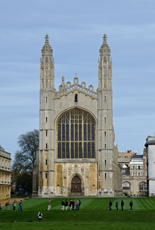 King's College Chapel, Cambridge, - Viewed from Queen's Road. 