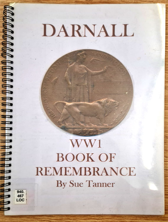 The Cover of the WW1 Book of Remembrance for Darnall (Sheffield)