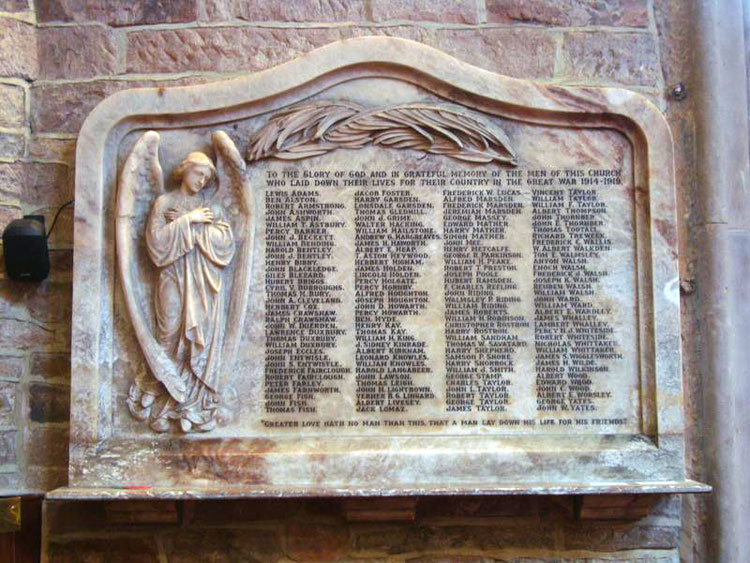The First World War Memorial, Holy Trinity Church - Darwen