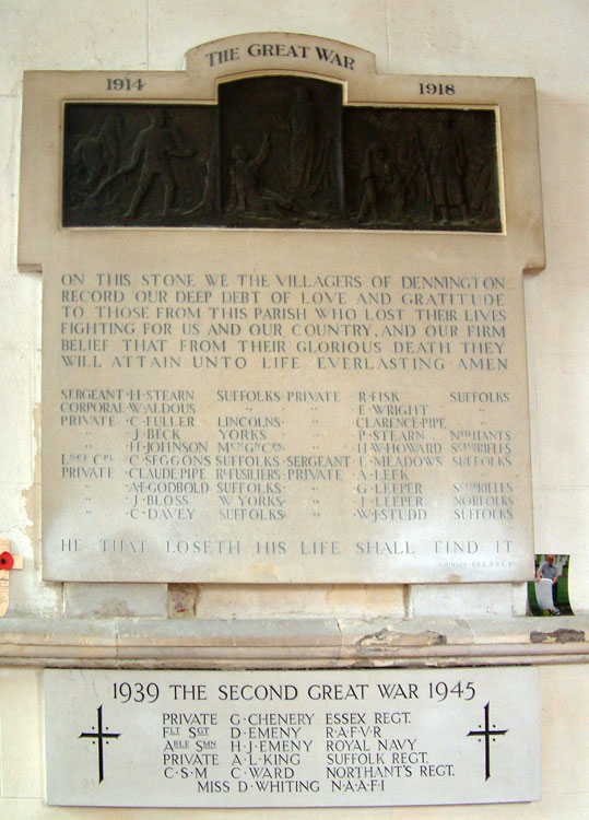 The War Memorials in St. Mary's Church, Dennington (Suffolk)