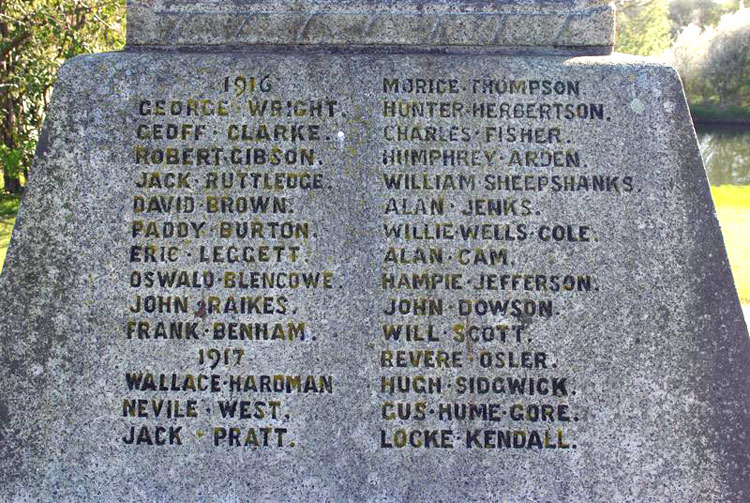 Lieutenant Pratt 's Name on the Dragon School War Memorial (Shown as "Jack Pratt")