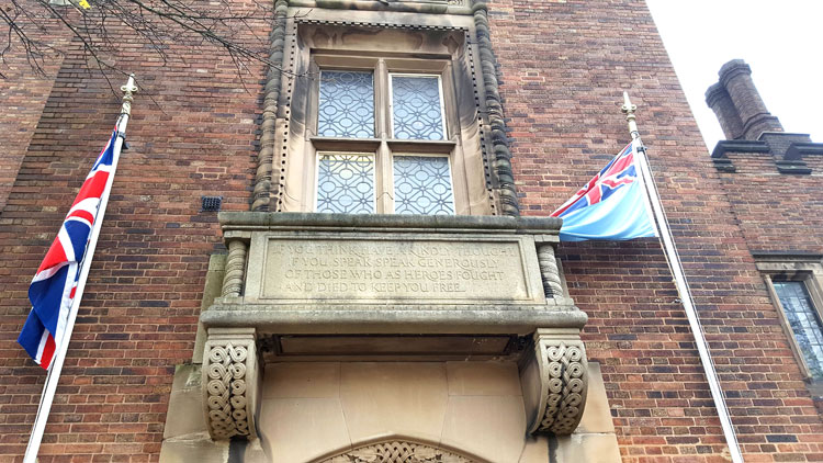 Dedication Outside the War Memorial Clock Tower, Dudley (Worcs)
