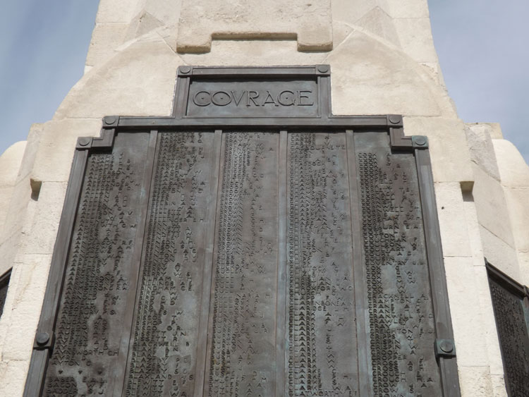 Private Bushell's Name on the War Memorial for East Ham, London.