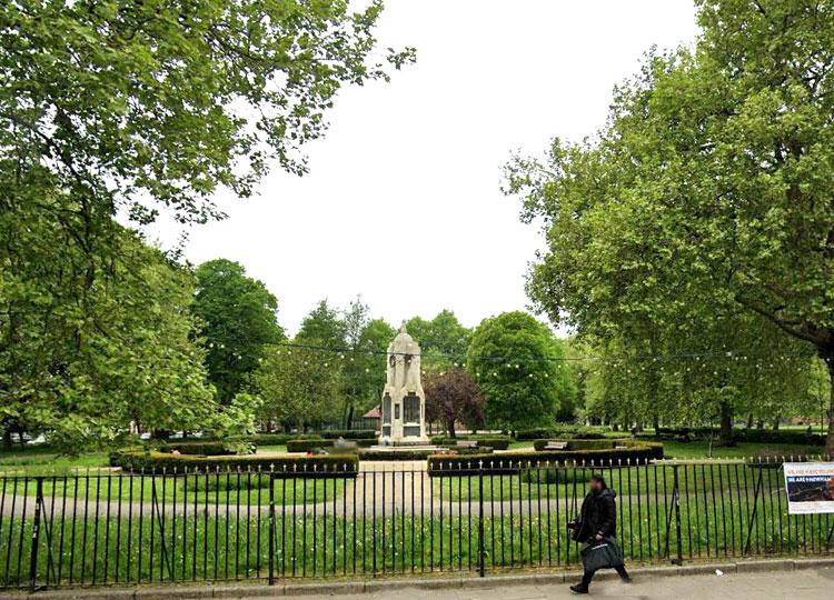 The East Ham War Memorial in Central Park, High Street South, East Ham