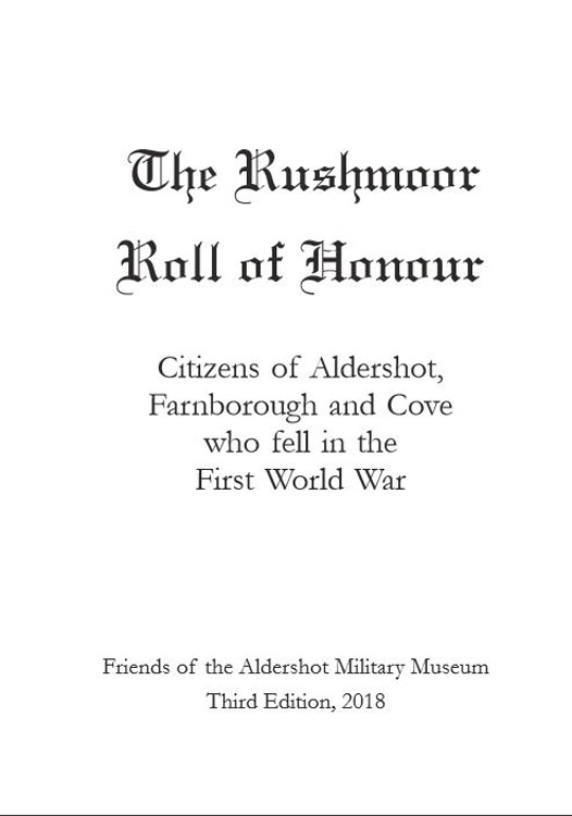 The Roll of Honour for Citizens of Aldershot, farborough and Cove