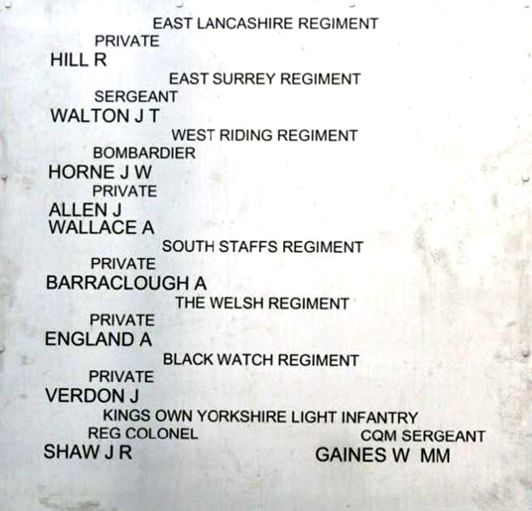 Private Allen's Name on the Featherstone War Memorial.