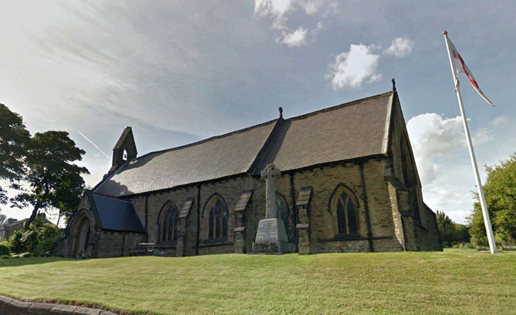The War Memorial outside the Church of St. James the Great, Flockton