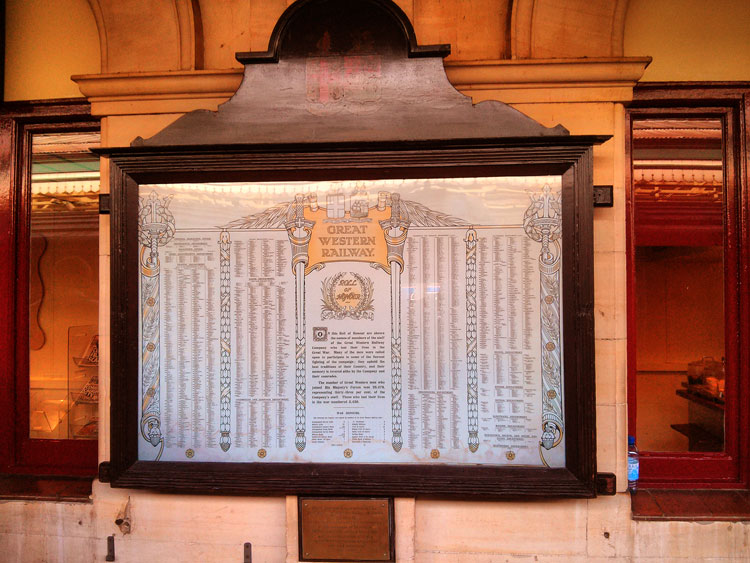 Roll of Honour, originally located in Exeter (St. David's) Railway Station, displayed in the National Railway Museum in York