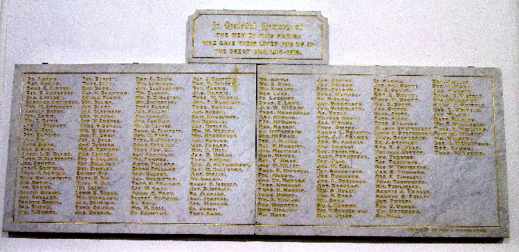 The War Memorial Plaque Originally in the Venerable Bede Church, Gateshead