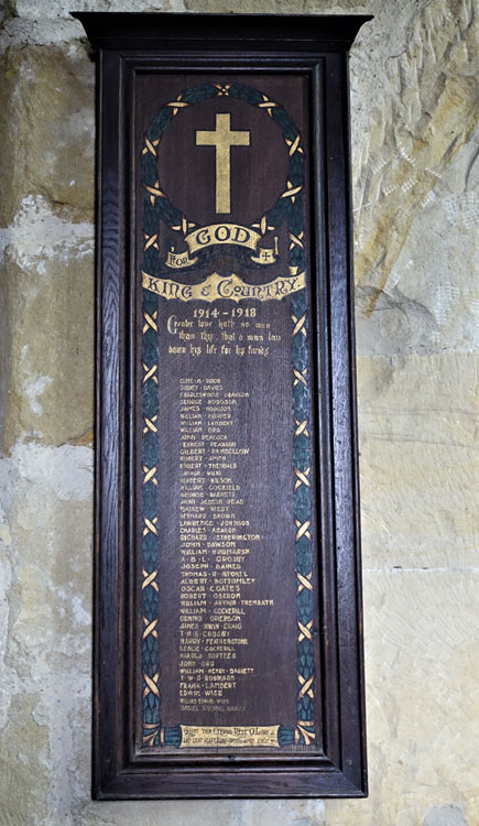 The Roll of Honour in All Saints' Church, Great Ayton.
