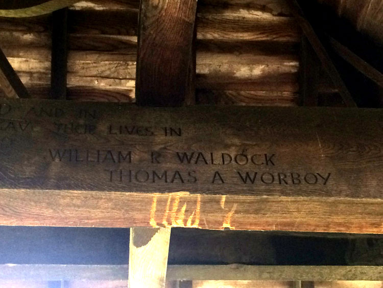 Two of the (5) Names Commemorated on the Lych Gate Memorial, St. Mary's Church, Great Wymondsley. 