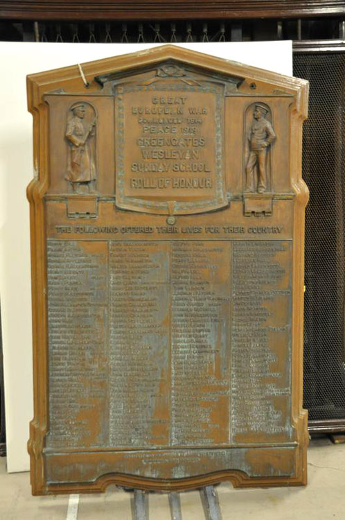 The Grrengates (Bradford) Wesleyan Sunday School War Memorial 