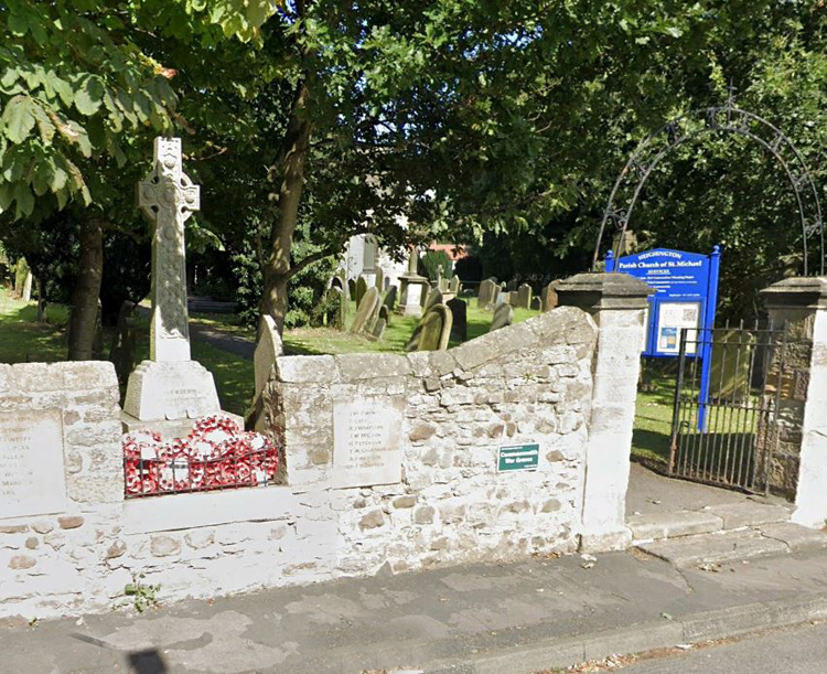 The War Memorial Outside the Entrance to St, Michael's Church, East Green, Heighington (Co. Durham)