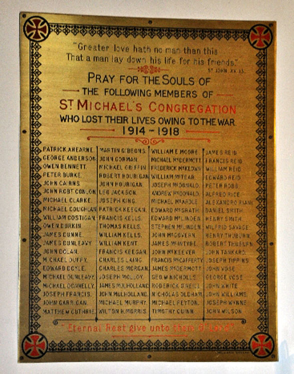 The First World War Memorial for St. Michael's RC' Church, Houghton-le-Spring