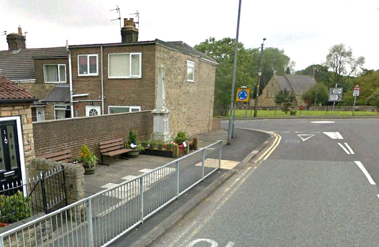 The Howden-le-Wear War Memorial at the Junction of the High Street and Bridge Street