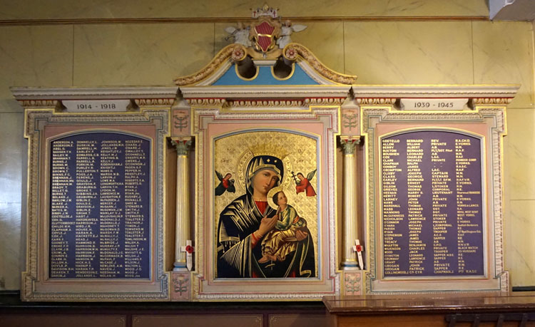The War Memorial in the Church of St. Charles Borromeo, Hull