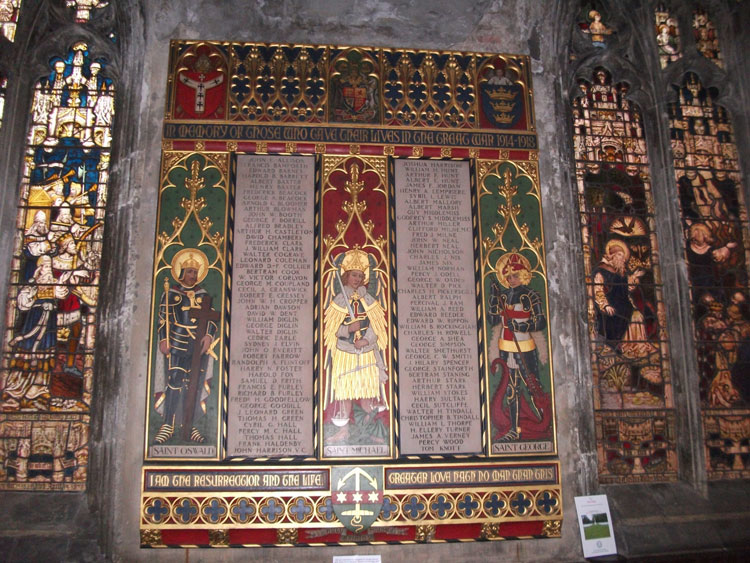 The First World War Memorial in St. Mary's Church, Lowgate, Hull
