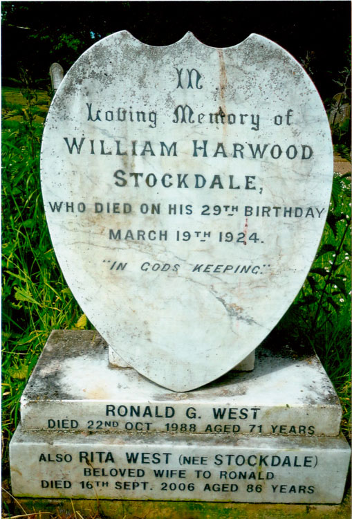 William Stockdale's Grave in the Churchyard of All Saints', Ingleby Arncliffe.