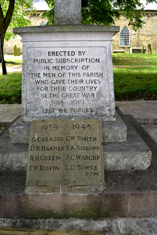 The Dedication and Second World War Commemorations on the Kilham (East Yorks) War Memorial