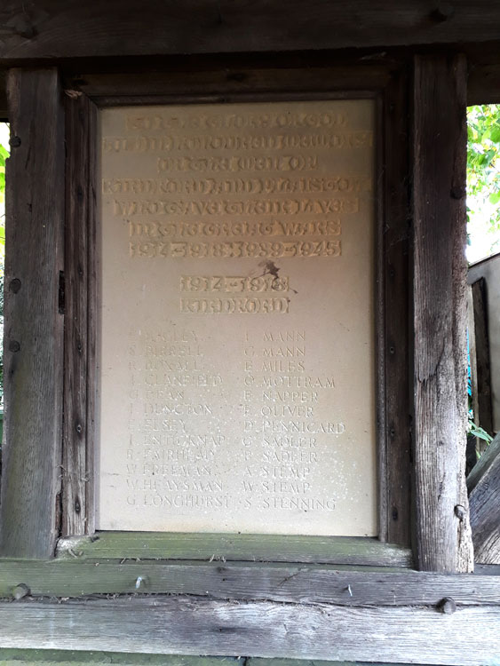 One of the Two Commmeorative Panels in the Lych Gate for St John the Baptist Church, Kirdford