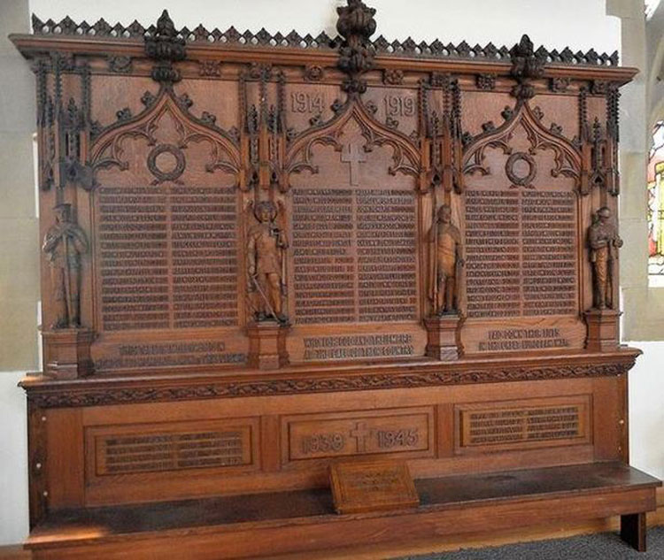 The War Memorial in the Parish Church, Kirkheaton (Kirklees)