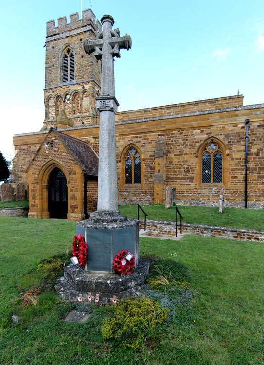 The War Memorial for Little Houghton in St. Mary the Virgin Churchyard