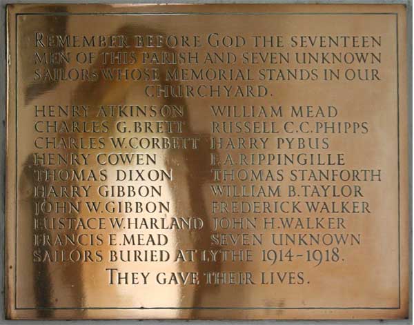 The Brass Memorial Plaque Inside St. Oswald's Church, Lythe