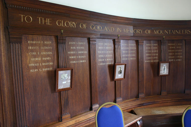 The War Memorial in the Ante-Chapel of St. Mary's Mount College, Derbyshire (left hand section).