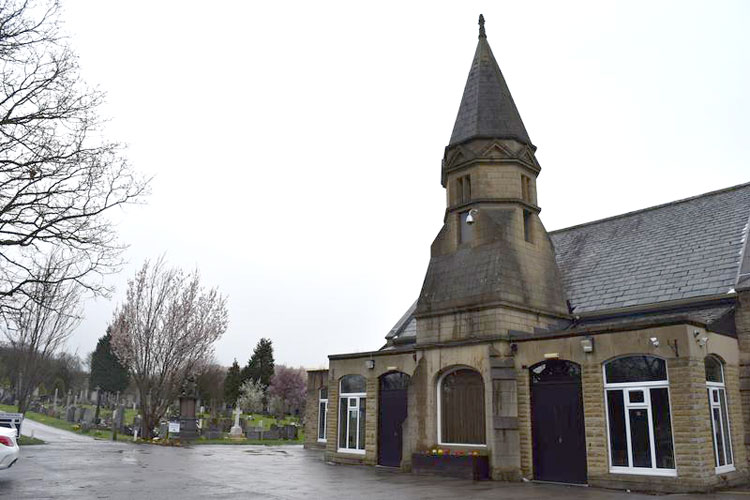 Nab Wood Crematorium, - the position of the War Memorial in the Cemetery Chapel