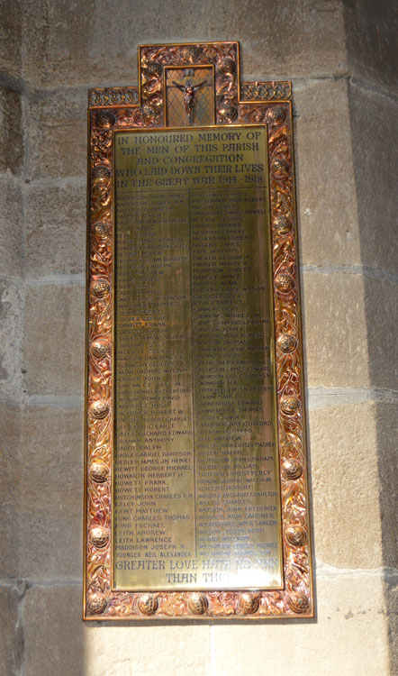 The First World War Memorial for the Parishioners of St. Nicholas' Cathedral