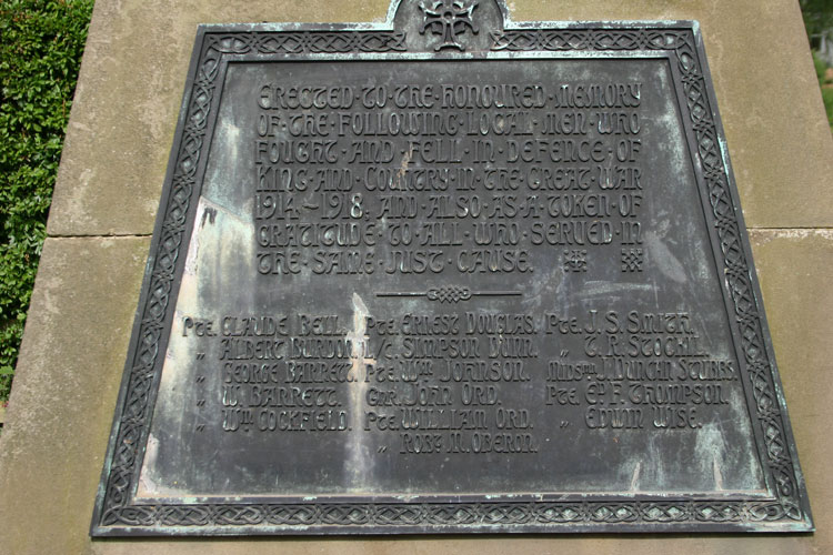 The Dedication and Commemorations on the Nunthorpe War Memorial