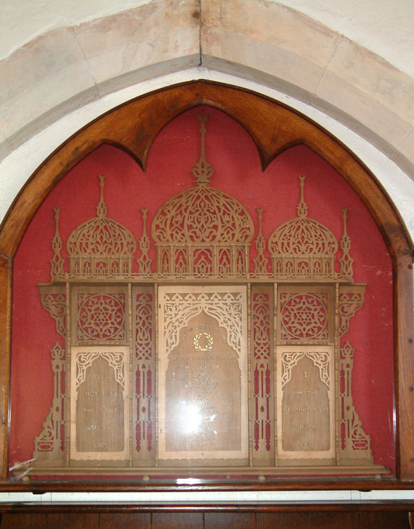 The War Memorial for Old Newton and Gipping (Suffolk) in St. Mary's Church