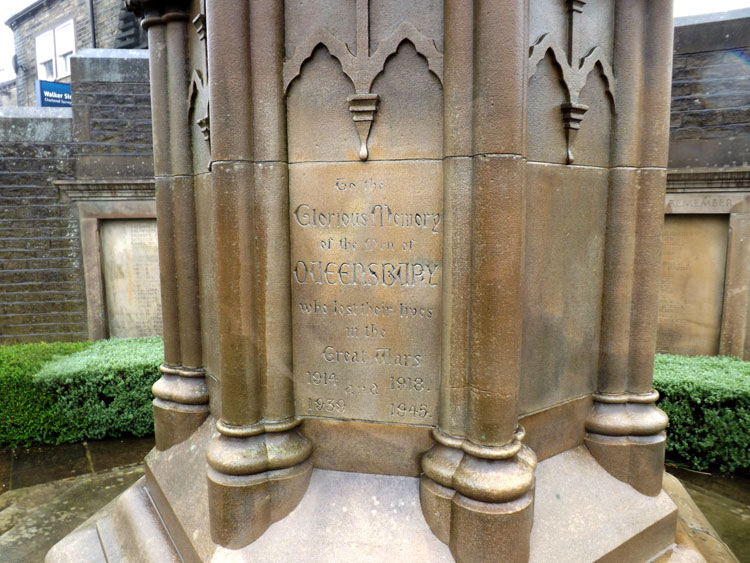 The Dedication on the Quuensbury War Memorial