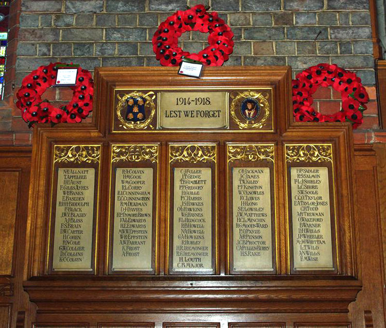 The First World War Memorial for Reading School