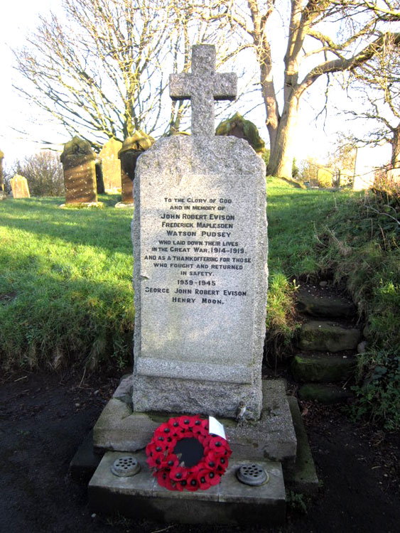 The War Memorial outside St. Peter's Church, Reighton (East Yorks)