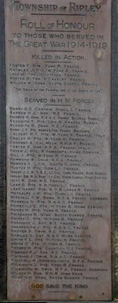 The Names on the Ripley War Memorial