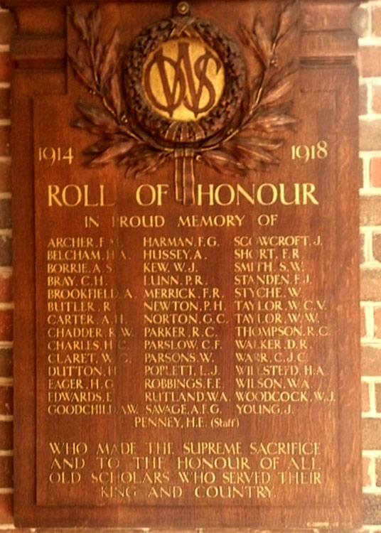 The Royal Alexandra and Albert School First World War Memorial