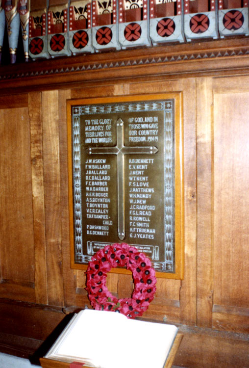 The War Memorial in Christ Church, Sandown (IOW)