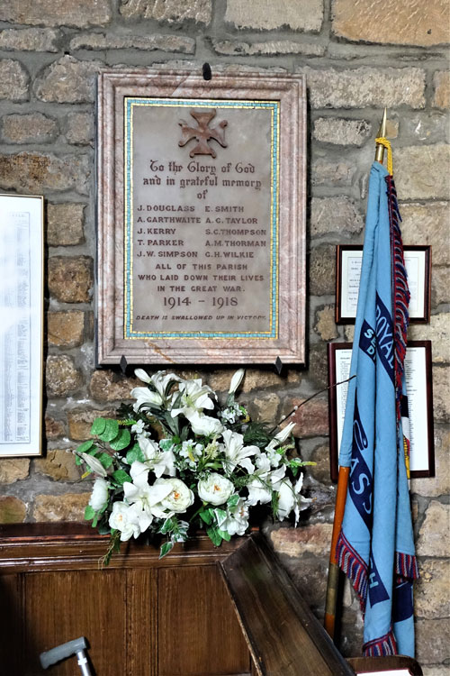 The First World War Memorial in the Church of St. Mary the Virgin, Seaham - 2