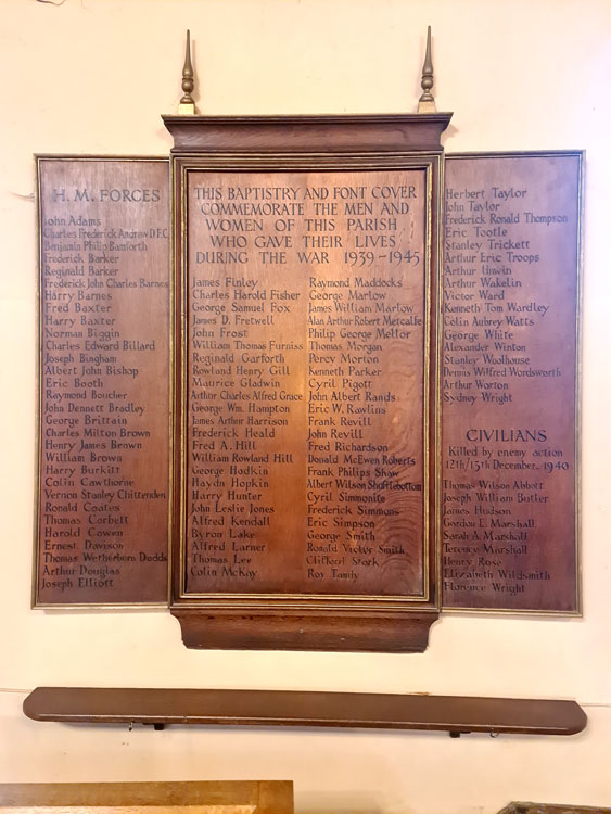 The Second World War Memorial for St.Mary's Church