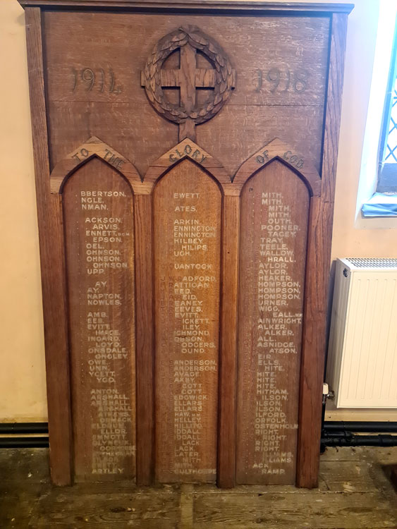 The First World War Memorial for St. Saviour's Church, Names I - W