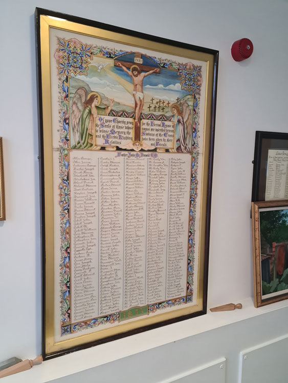 The First World War Memorial for St. Vincent's RC Church, Crookes (Sheffield)