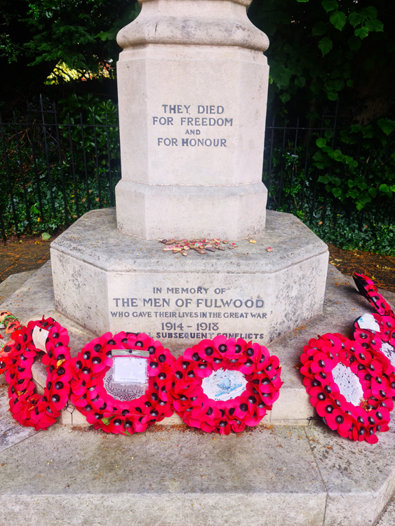 The Dedication on the War Memorial for Fulwood (Sheffield)
