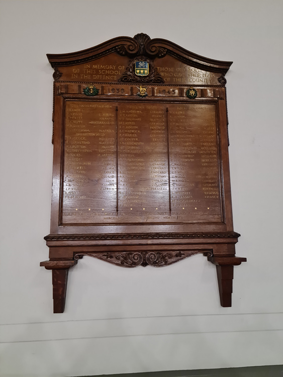 The Second World War Memorial for Sheffield's High Storrs School